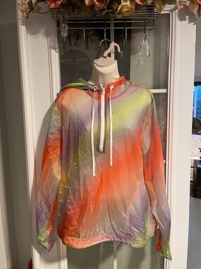 Neon Ombre Lightweight Windbreaker Hoodie